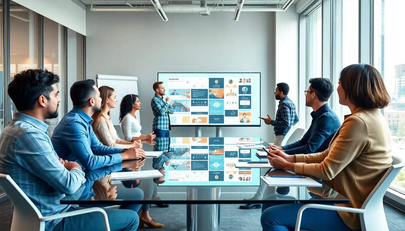 diverse team engaged in a meeting about employee engagement strategies.